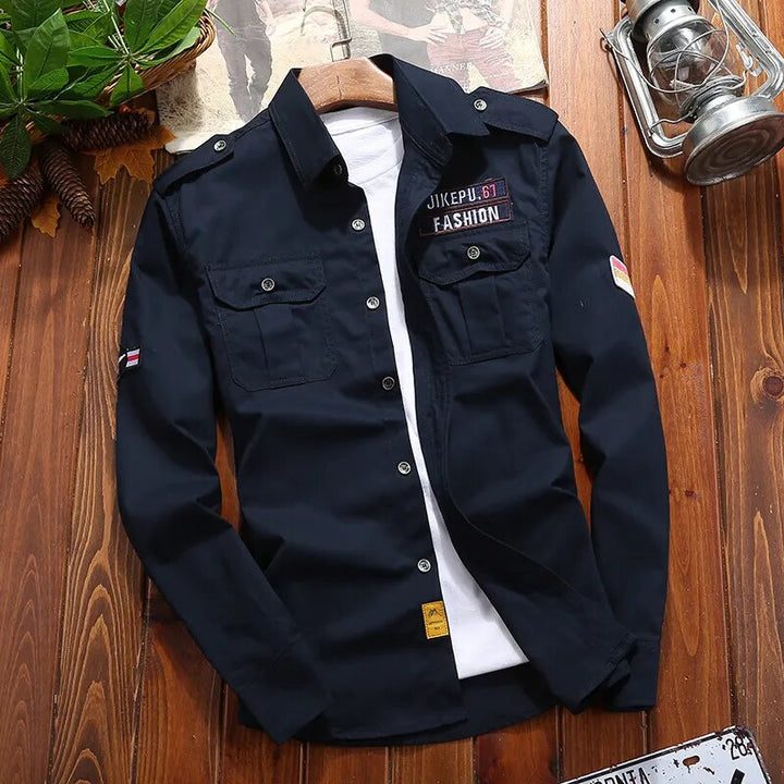 Alson | Men's Cargo Shirt with Button Closure and Utility Pockets
