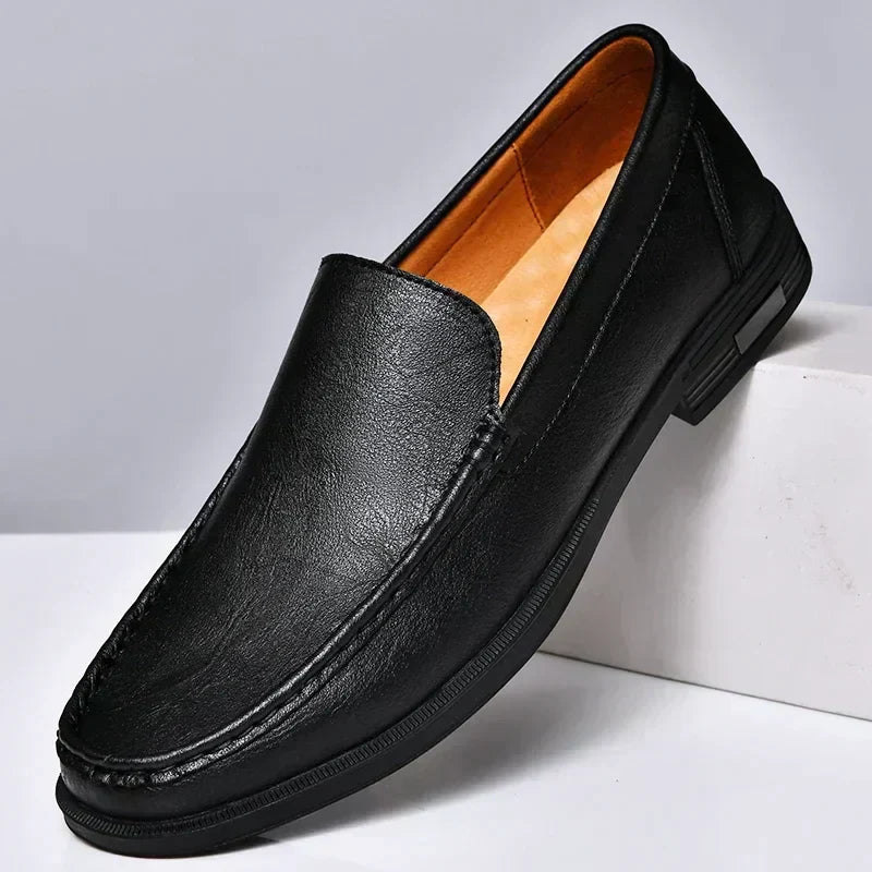Jasper | Men’s Classic Leather Loafers with Stitched Design