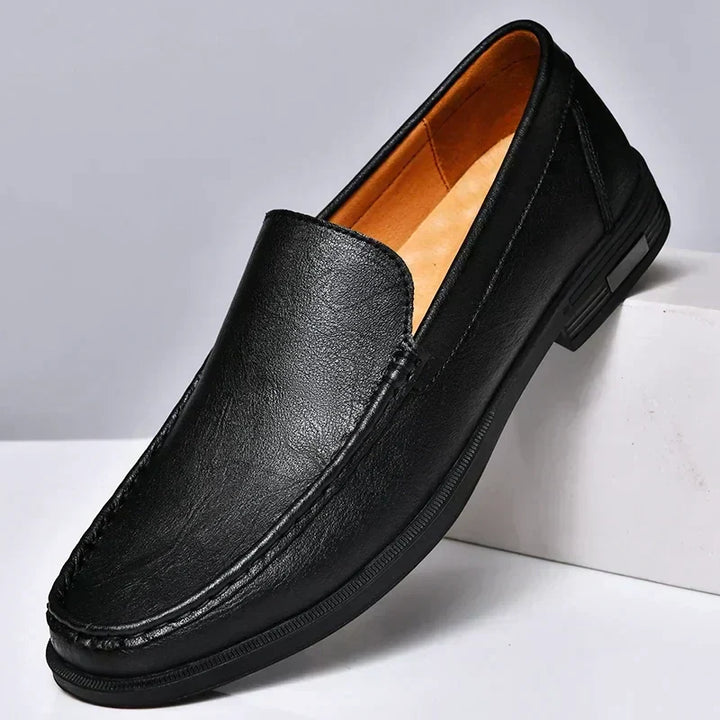 Jasper | Men’s Classic Leather Loafers with Stitched Design