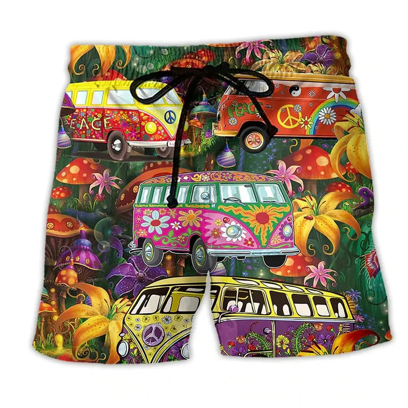 Marlo | Men's Cartoon Print Swim Shorts with Drawstring