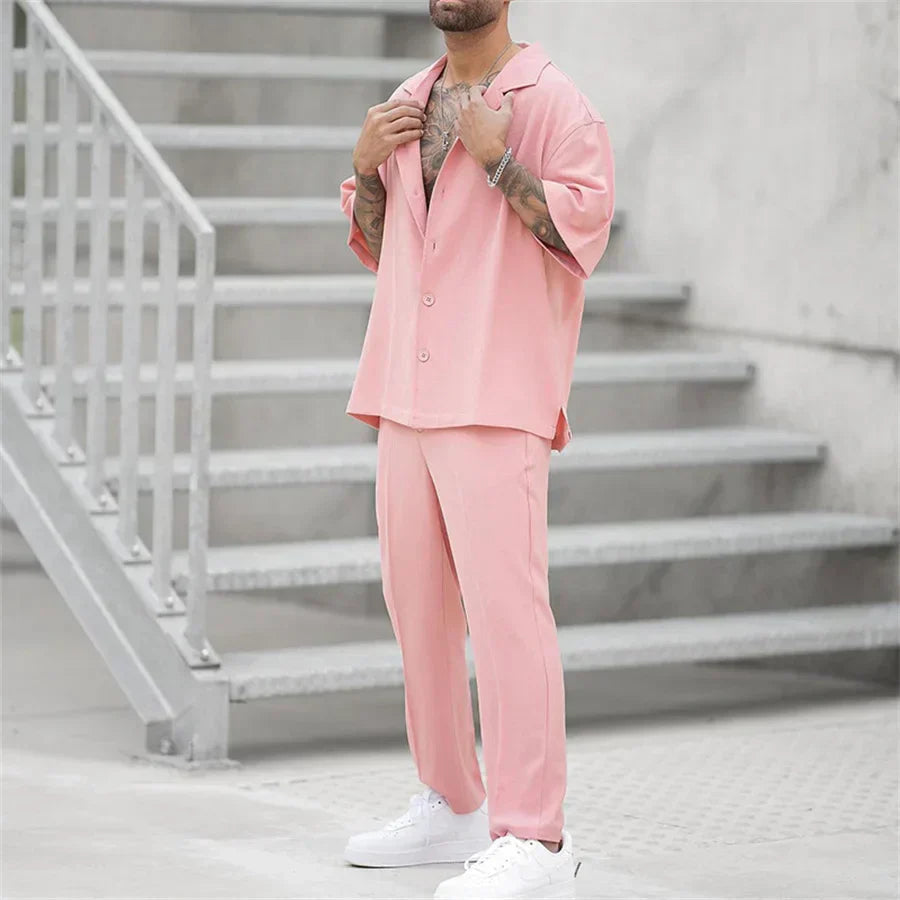 Tiberius | Men's Oversize Button Shirt and Pants Set