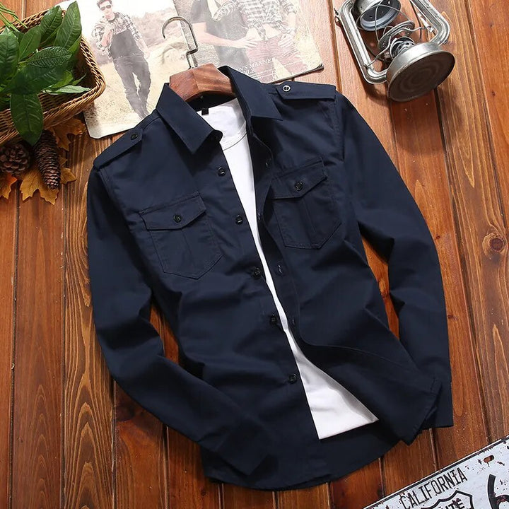 Alson | Men's Cargo Shirt with Button Closure and Utility Pockets