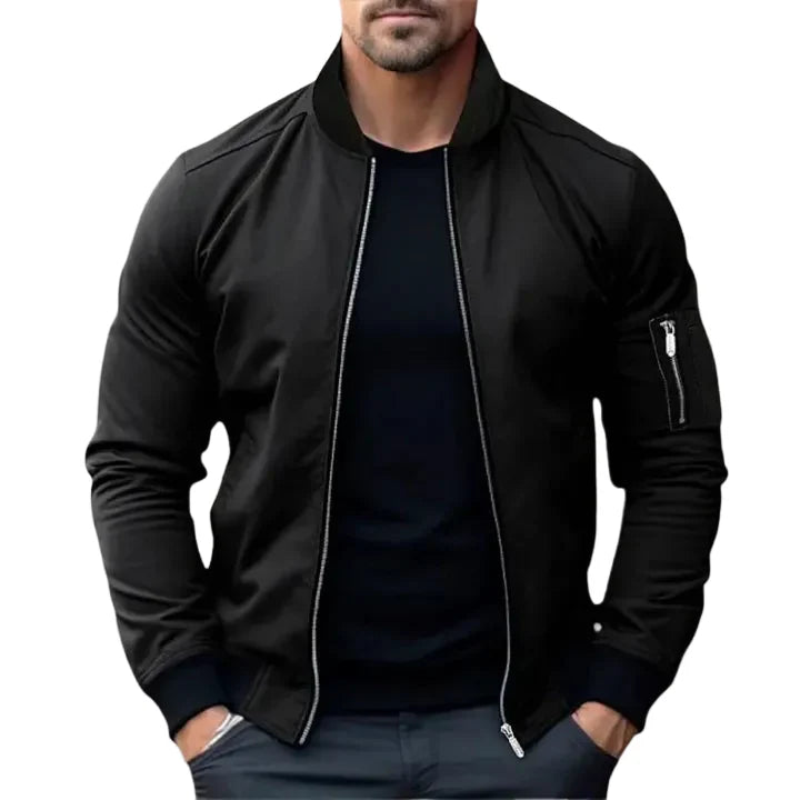 James | Men’s Slim Fit Zip-Up Bomber Jacket with Zip Up