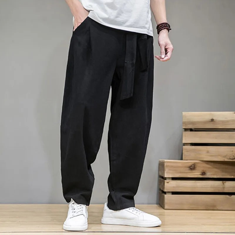 Alcott | Men’s Wide Leg Jogger Pants with Waist Tie