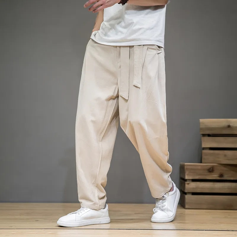 Alcott | Men’s Wide Leg Jogger Pants with Waist Tie