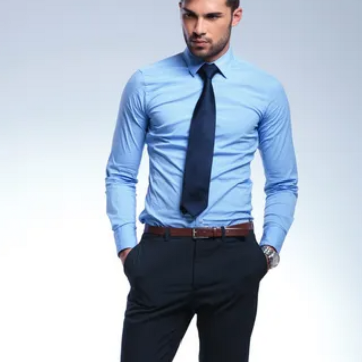 Robin | Men’s Slim Fit Long Sleeve Shirt with Button Up