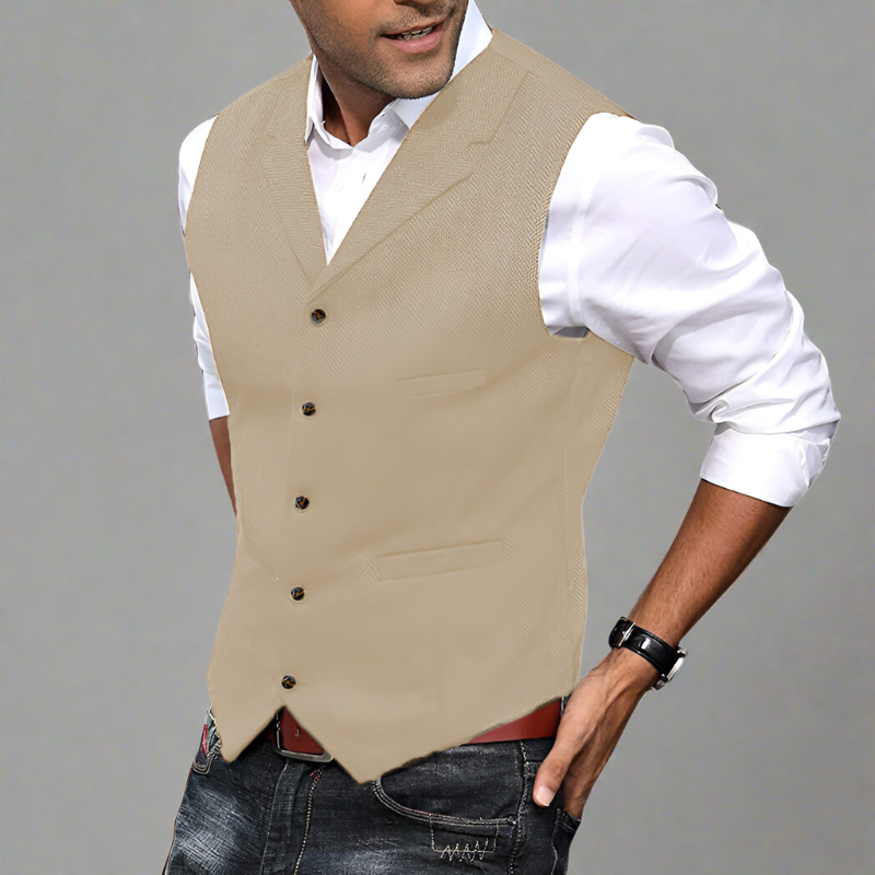 Ivo | Men’s V-neck Button Up Vest with Pockets