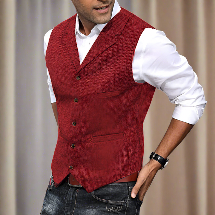 Ivo | Men’s V-neck Button Up Vest with Pockets