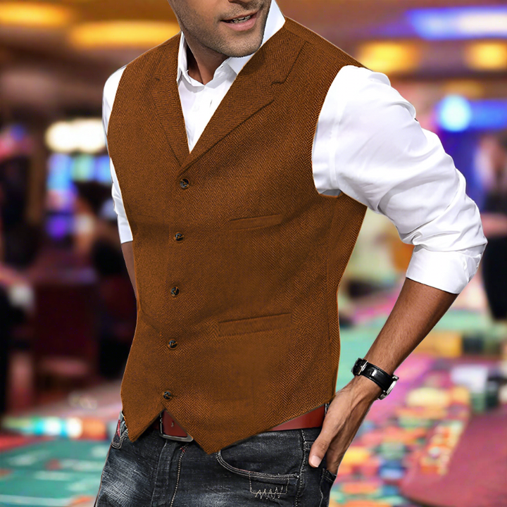 Ivo | Men’s V-neck Button Up Vest with Pockets