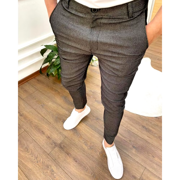 Warren | Men's Slim Fit Textured Tapered Trousers