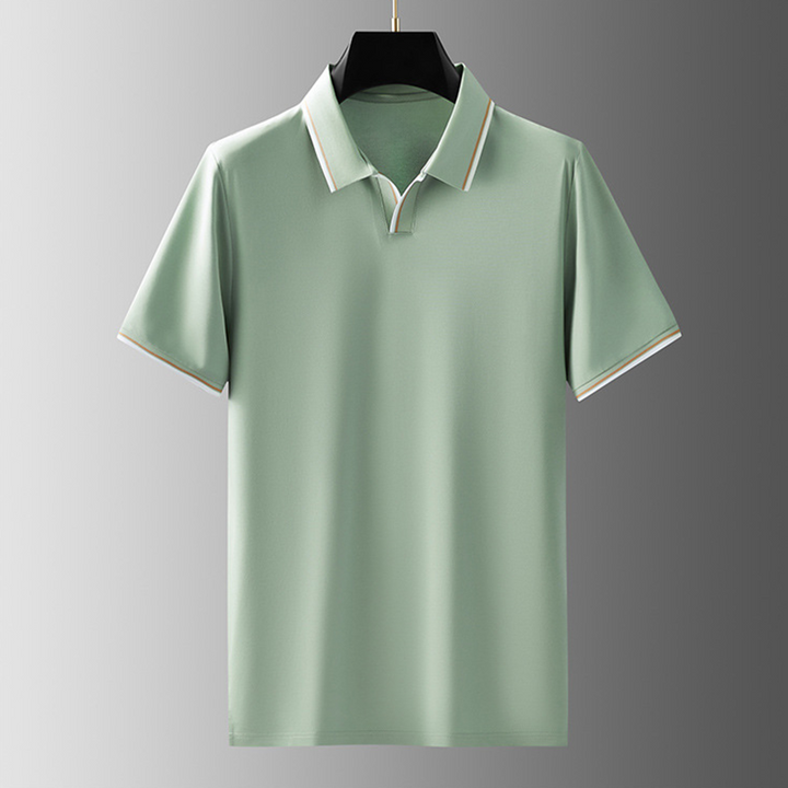 Adrian | Men's Classic Silk Polo Shirt with Trim