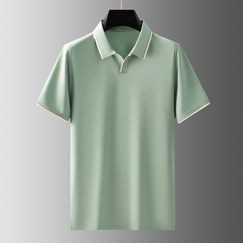 Pim | Men’s Shiny Polo Shirt with Trim