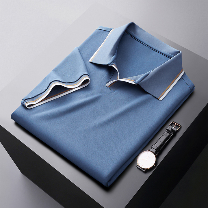 Adrian | Men's Classic Silk Polo Shirt with Trim