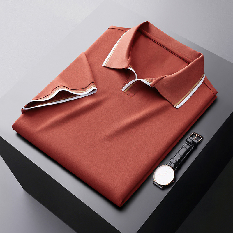 Pim | Men’s Shiny Polo Shirt with Trim