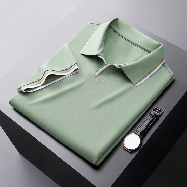 Adrian | Men's Classic Silk Polo Shirt with Trim
