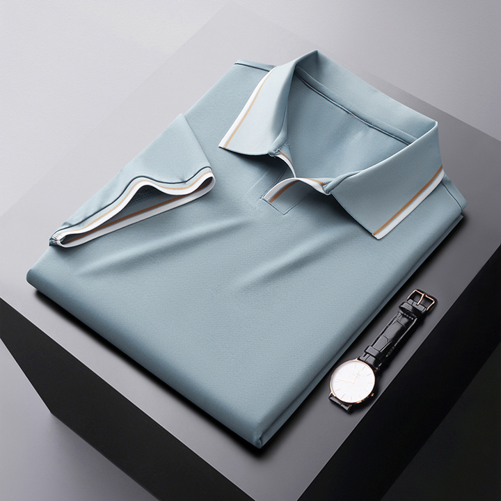 Adrian | Men's Classic Silk Polo Shirt with Trim