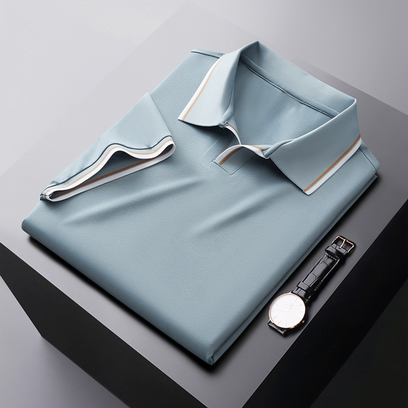 Pim | Men’s Shiny Polo Shirt with Trim