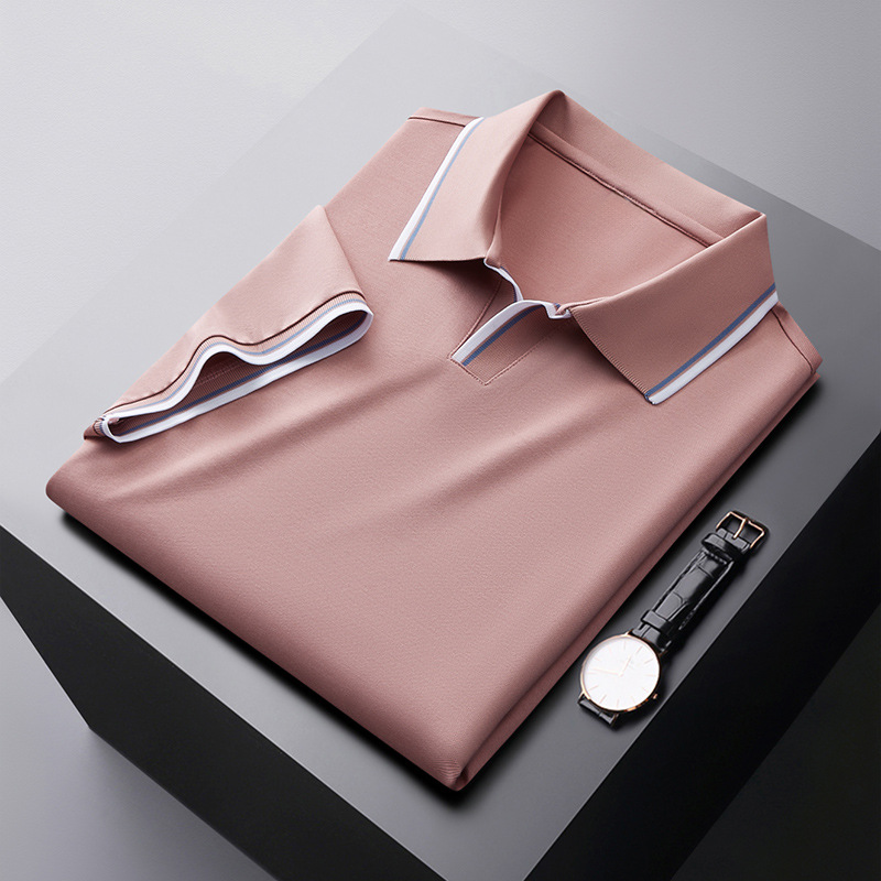 Pim | Men’s Shiny Polo Shirt with Trim