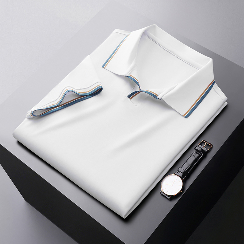 Pim | Men’s Shiny Polo Shirt with Trim