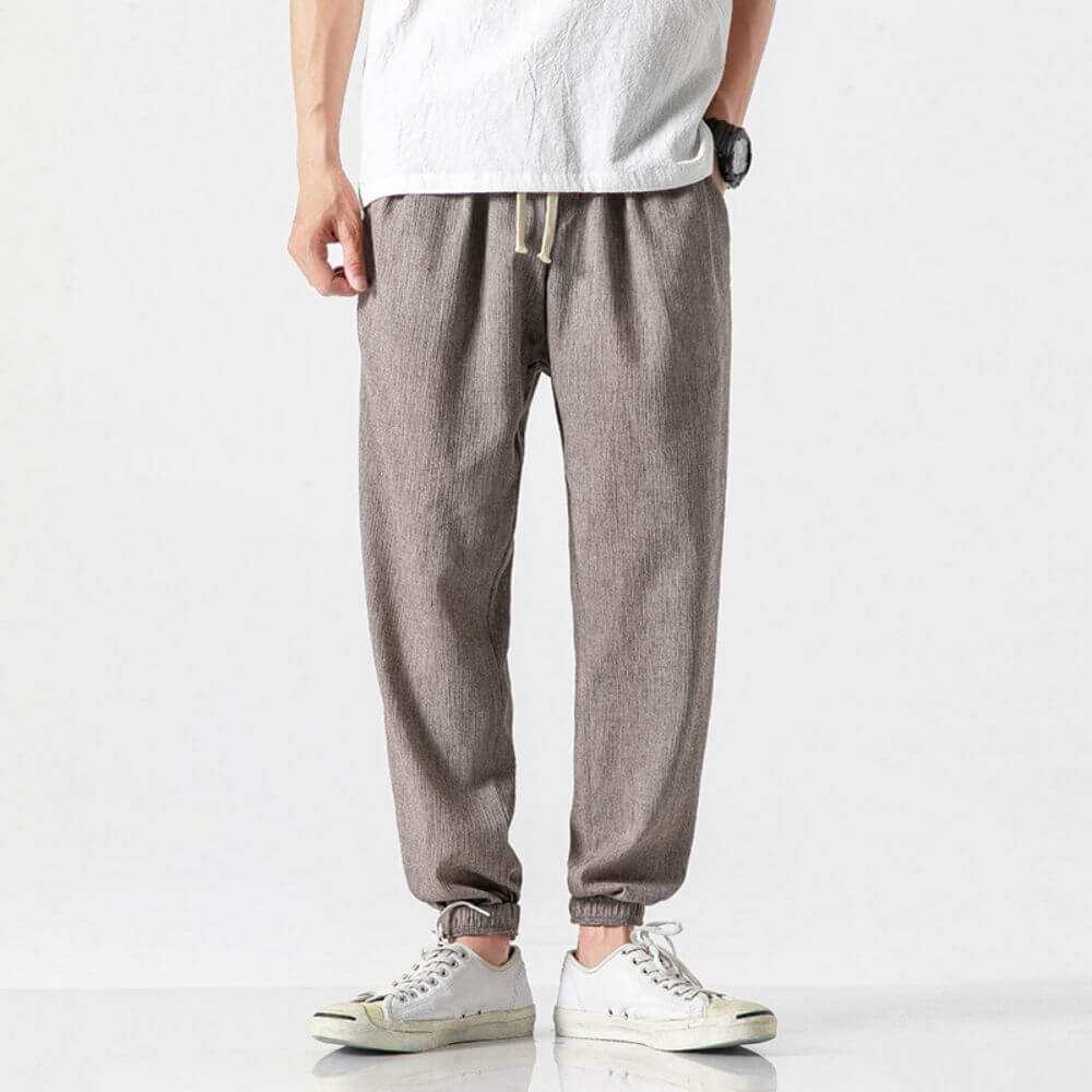 Daniel | Men's Linen Jogger Pants with Drawstring