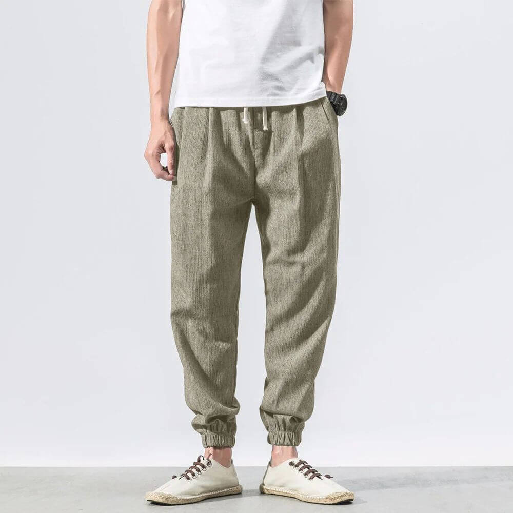 Daniel | Men's Linen Jogger Pants with Drawstring