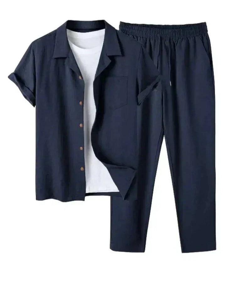 Marco | Men's Two Piece Set with Short Sleeve Shirt and Trousers