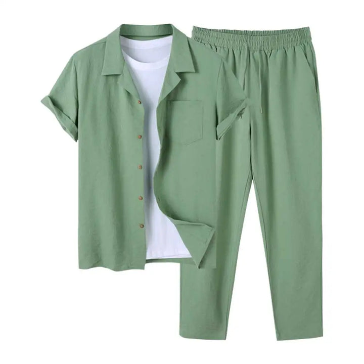 Marco | Men's Two Piece Set with Short Sleeve Shirt and Trousers