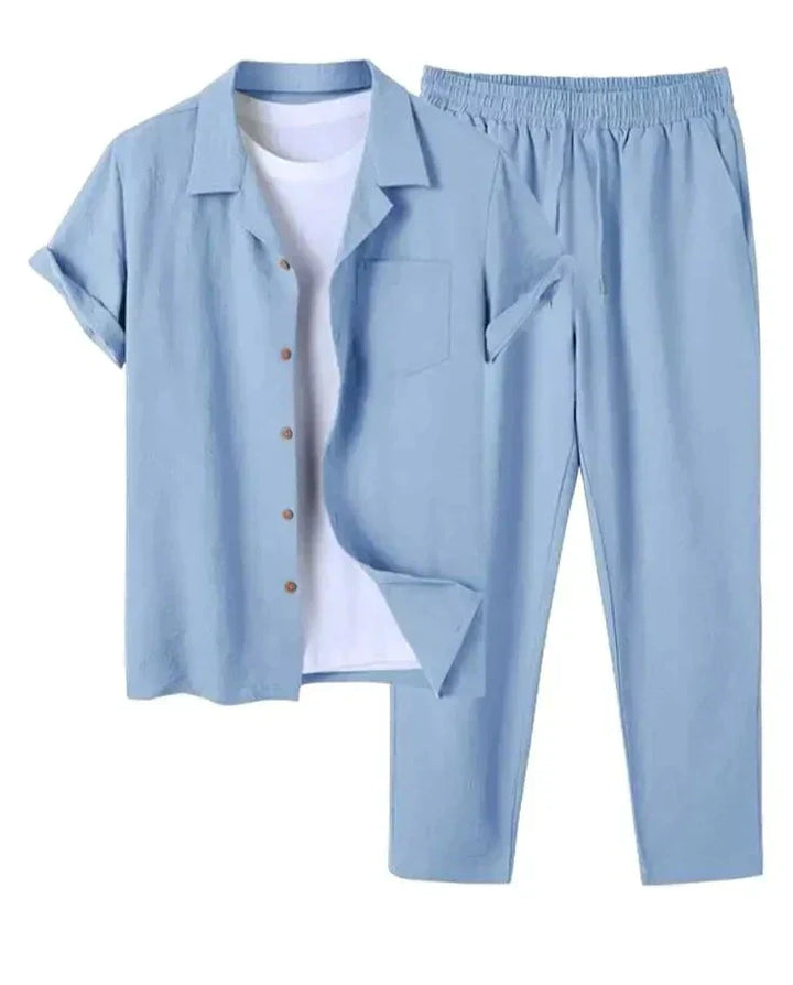Marco | Men's Two Piece Set with Short Sleeve Shirt and Trousers