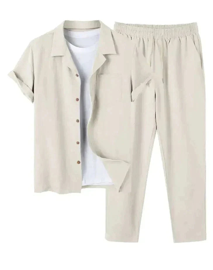 Marco | Men's Two Piece Set with Short Sleeve Shirt and Trousers
