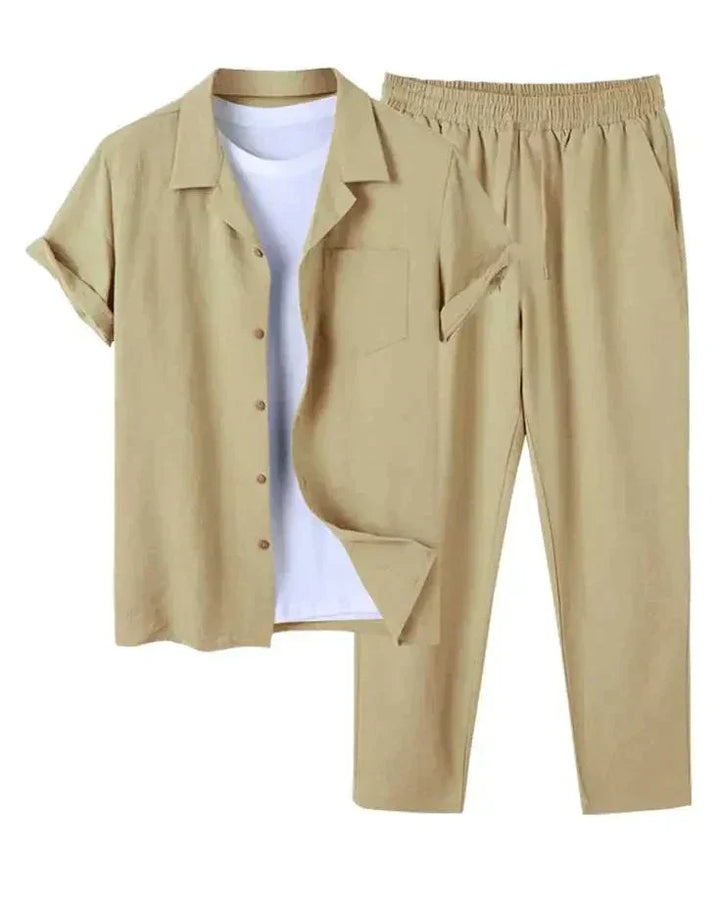 Marco | Men's Two Piece Set with Short Sleeve Shirt and Trousers