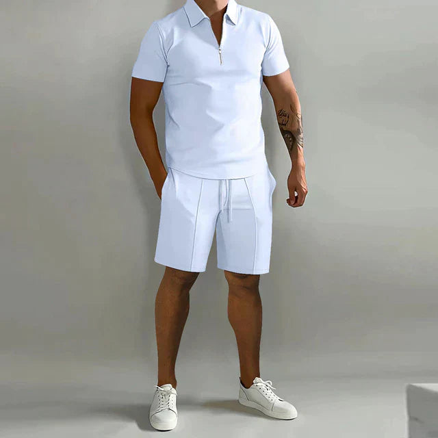Zane | Men's Two Piece Set with Polo Shirt and Drawstring Shorts
