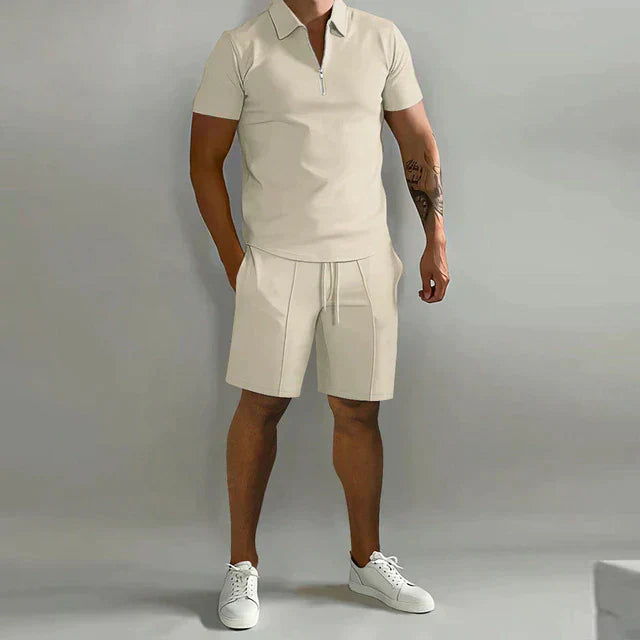 Zane | Men's Two Piece Set with Polo Shirt and Drawstring Shorts
