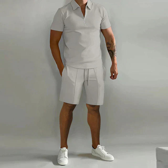 Zane | Men's Two Piece Set with Polo Shirt and Drawstring Shorts
