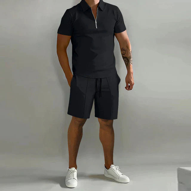 Zane | Men's Two Piece Set with Polo Shirt and Drawstring Shorts