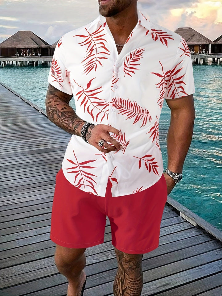 Kael | Men's Two Piece Summer Set with Printed Shirt and Shorts