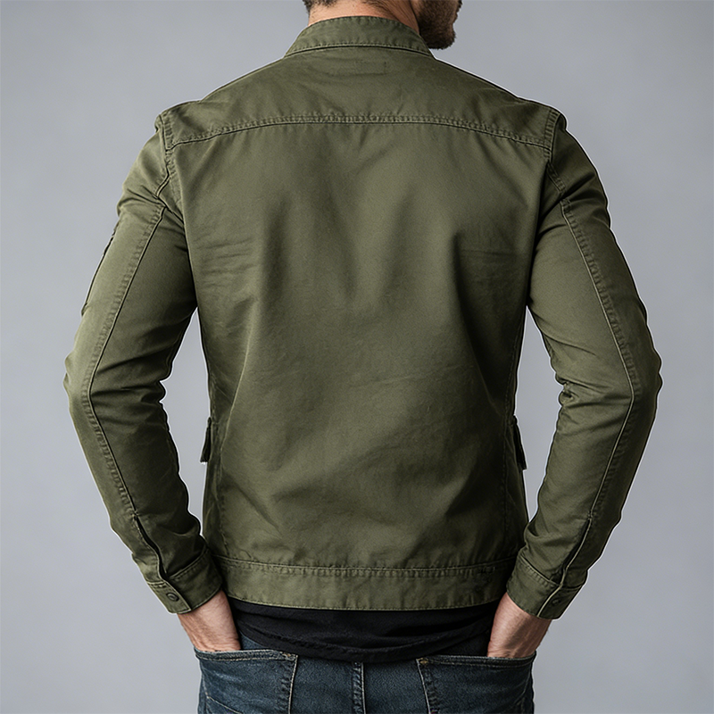Knox | Men's Zip-Up  Cargo Jacket with Stand Collar