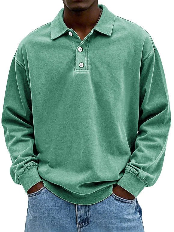 Layson | Men’s Loose Fit Sweater with Collar and Quarter Buttons