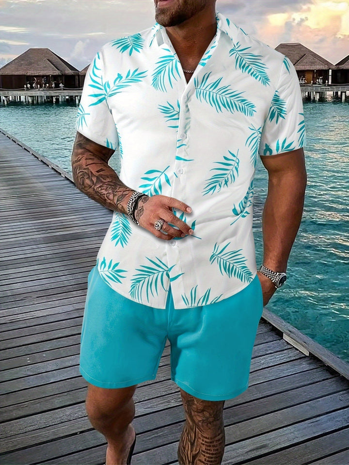 Kael | Men's Two Piece Summer Set with Printed Shirt and Shorts
