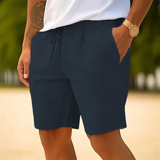 Victorio | Men's Lightweight Linen Shorts with Elastic Waist and Drawstring