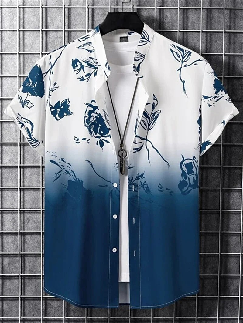 Austin | Men's Floral Summer Shirt with Short Sleeve