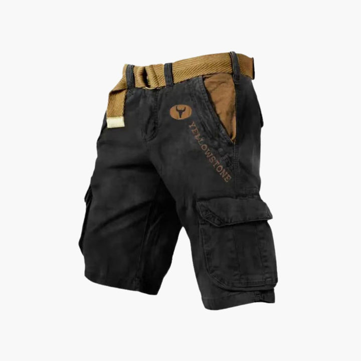 Logan | Men's Yellowsttone Print Cargo Shorts with Belt