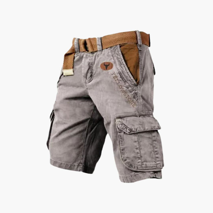 Logan | Men's Yellowsttone Print Cargo Shorts with Belt