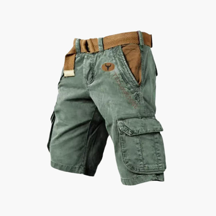 Logan | Men's Yellowsttone Print Cargo Shorts with Belt