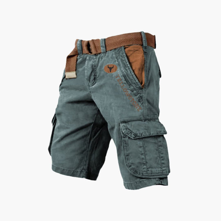 Logan | Men's Yellowsttone Print Cargo Shorts with Belt