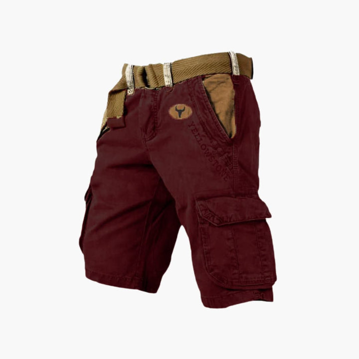 Logan | Men's Yellowsttone Print Cargo Shorts with Belt