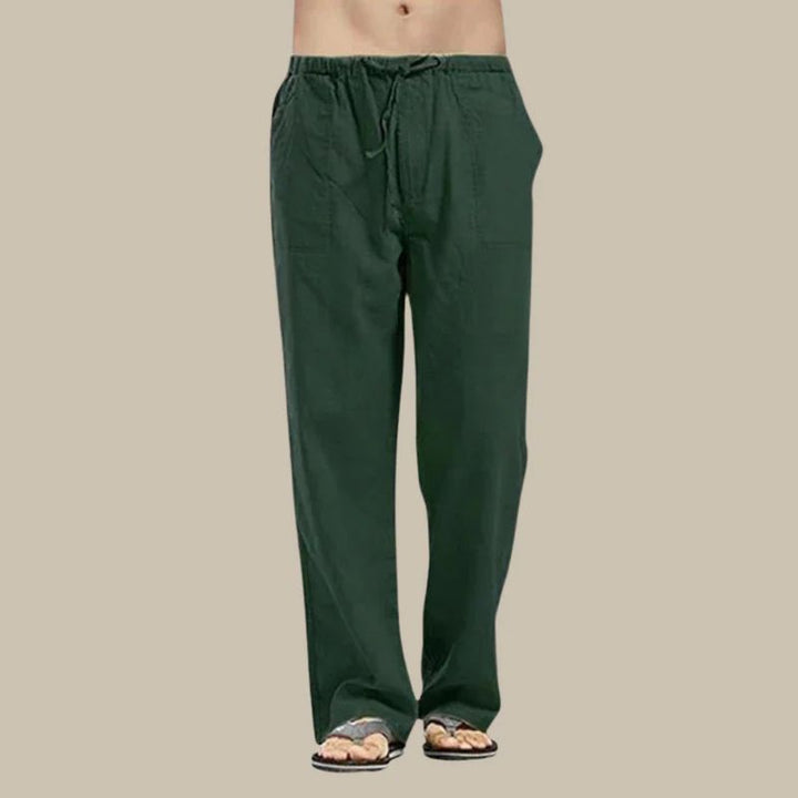 Toby | Men’s Straight Leg Linen Pants with Drawstring