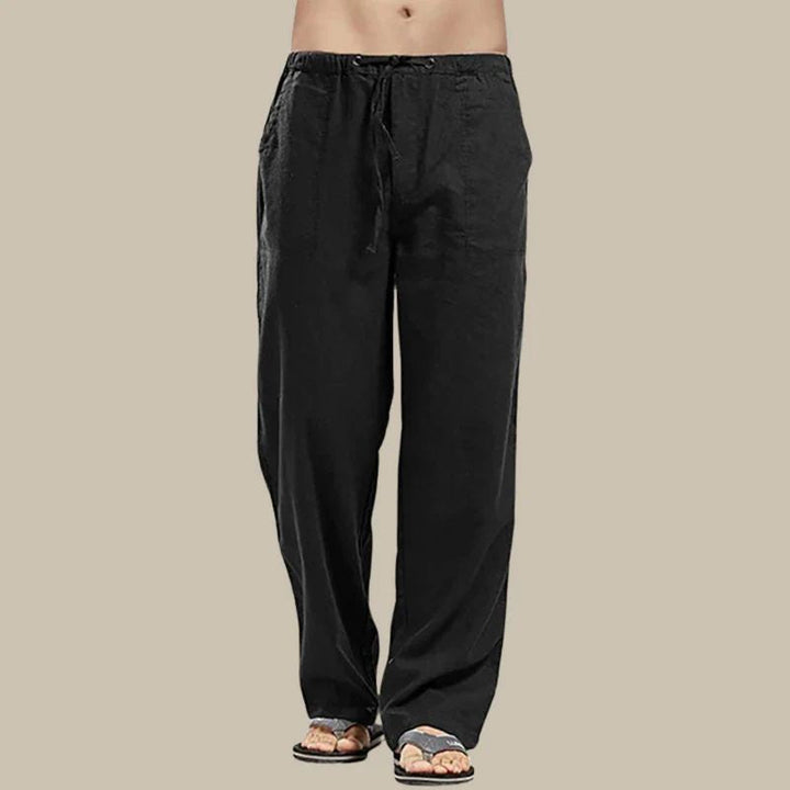 Toby | Men’s Straight Leg Linen Pants with Drawstring