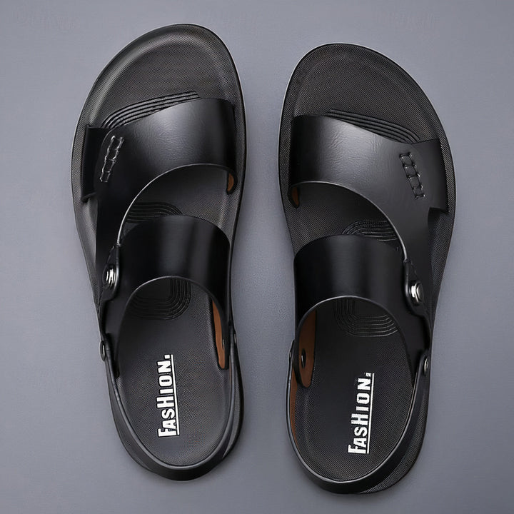 Daryl | Men's Adjustable Double-Strap Slide Leather Sandals