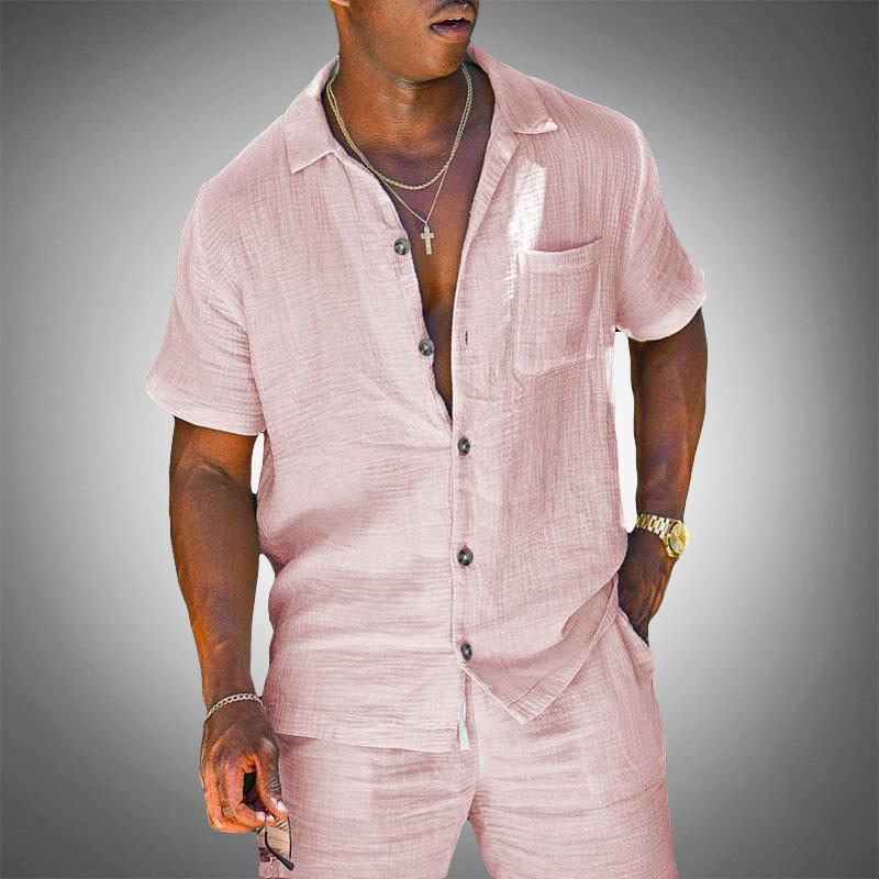 Marlon | Men’s Linen Two Piece Set with Shirt and Shorts