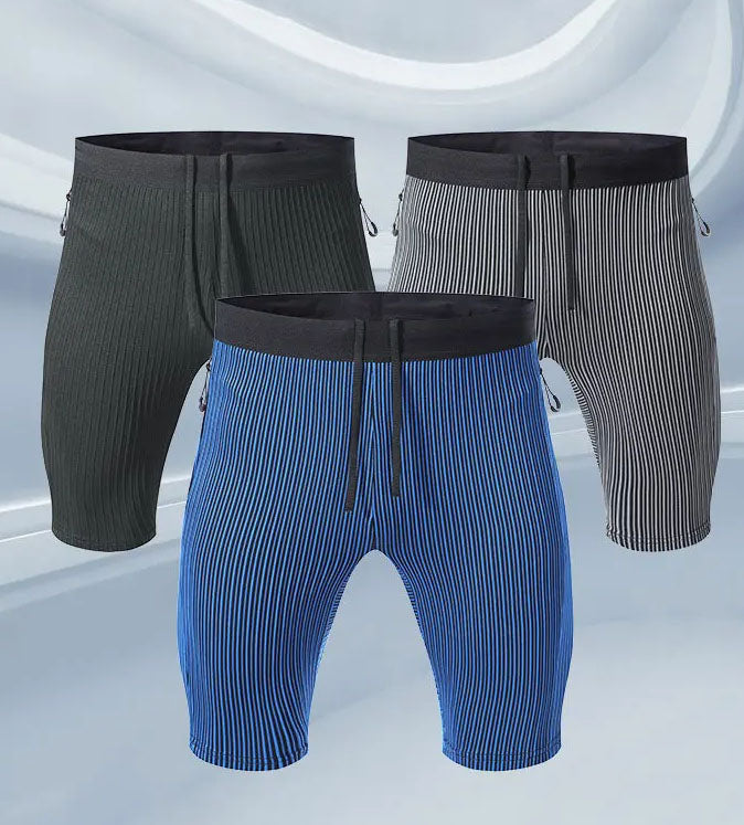 Bryan | Men's Striped Slim Fit Shorts with Drawstring